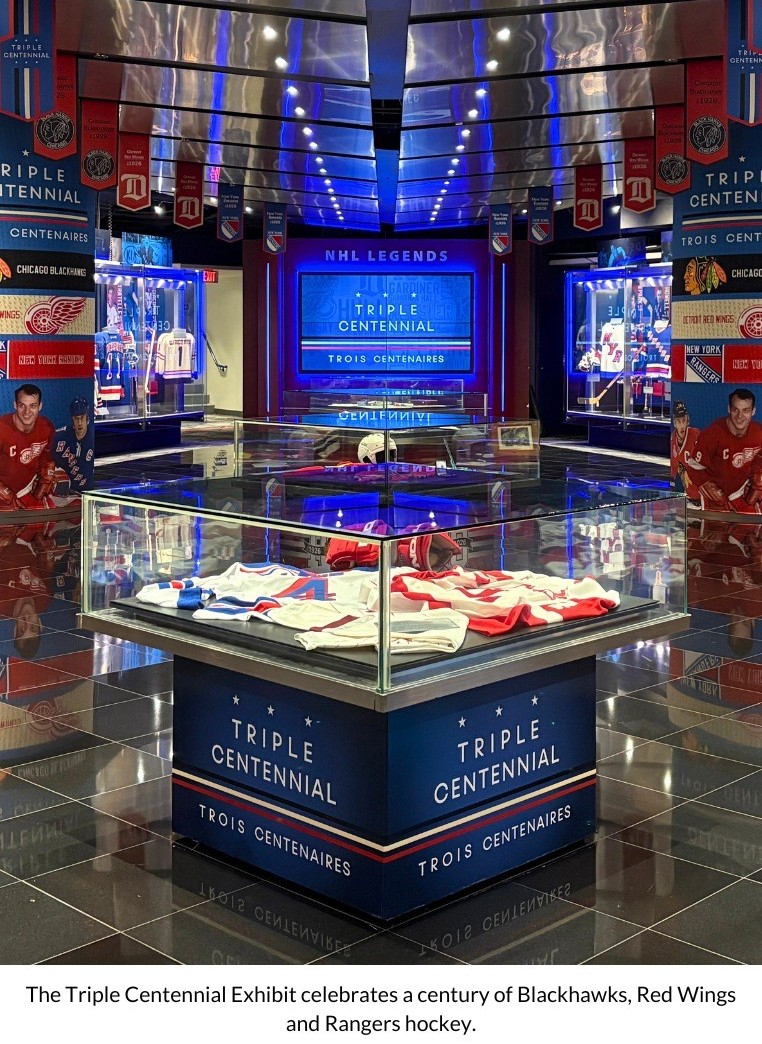 The Hockey Hall of Fame Limited-time exhibit features exclusive artifacts showcasing 100 seasons of three Original Six teams.